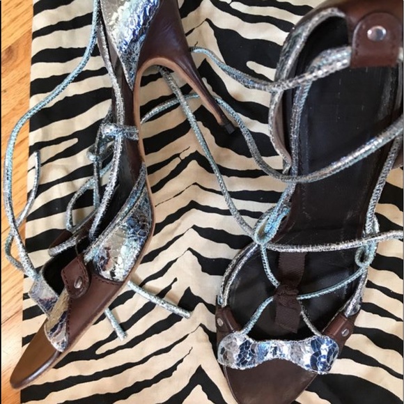 Givenchy Shoes - Givenchy strappy metallic blue heels